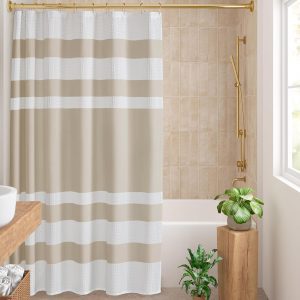 Transform Our Bathroom with the Madison Park Waffle Curtain